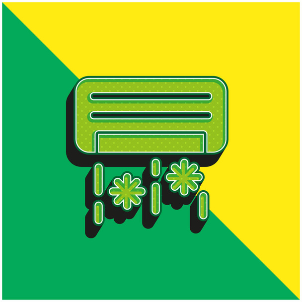 Ar condicionado Verde e amarelo moderno logotipo do ícone do vetor 3d - Vetor, Imagem