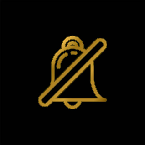 Alarm altın kaplamalı metalik simge veya logo vektörü - Vektör, Görsel