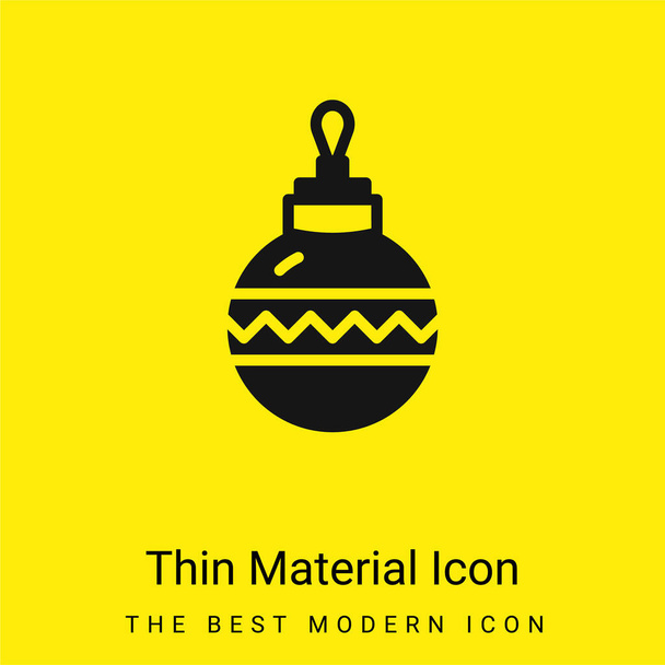 Bauble minimal bright yellow material icon - Vector, Image
