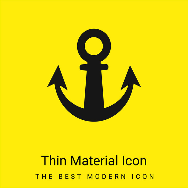 Anchor Programing Tool Symbol minimal bright yellow material icon - Vector, Image