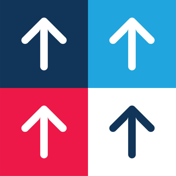 Flèches bleu et rouge quatre couleurs minimum jeu d'icônes - Vecteur, image
