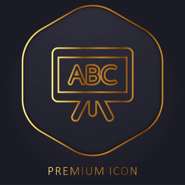 ABC golden line premium logo or icon - Vector, Image