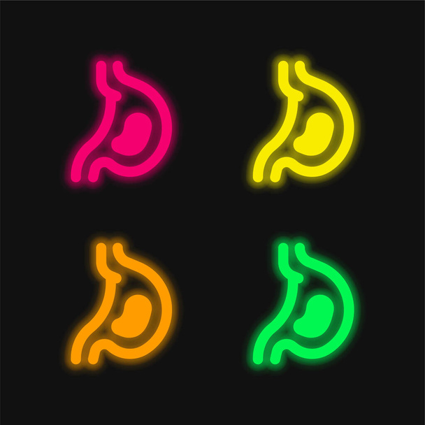 Acid four color glowing neon vector icon - Vector, Image