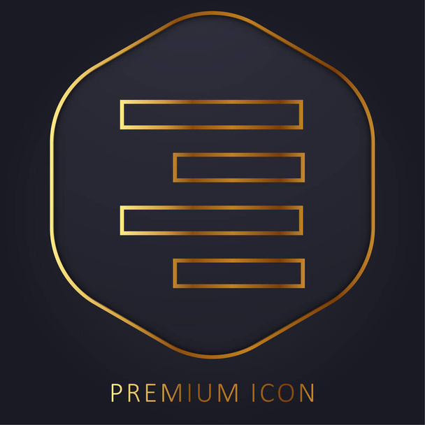 Alinear línea dorada derecha logotipo premium o icono - Vector, Imagen