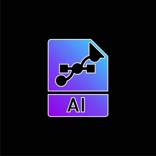 AI blue gradient vector icon - Vector, Image