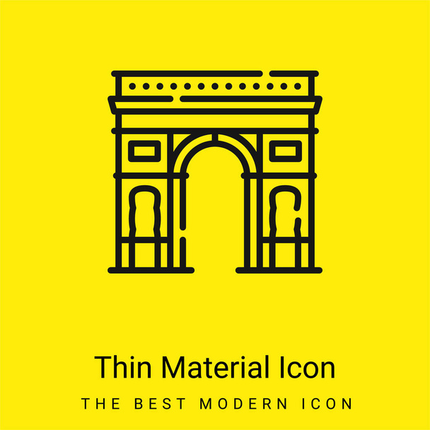 Triumphbogen minimales leuchtend gelbes Materialsymbol - Vektor, Bild
