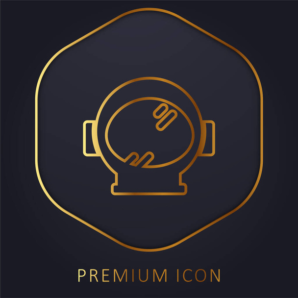 Astronaut Head Cover Tool for Space arany vonal prémium logó vagy ikon - Vektor, kép