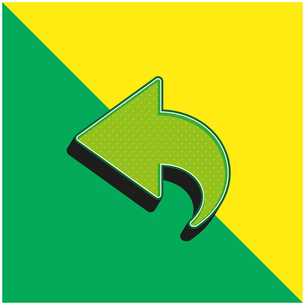 Volver Verde y amarillo moderno 3d vector icono logo - Vector, Imagen