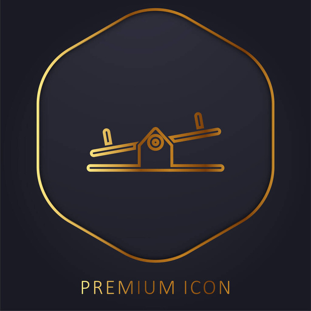 Balanceador de línea dorada logotipo premium o icono - Vector, imagen