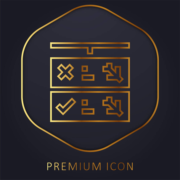 Tiempo de embarque línea dorada logotipo premium o icono - Vector, Imagen