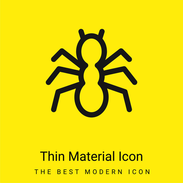 Ant Silhouette minimal bright yellow material icon - Vector, Image