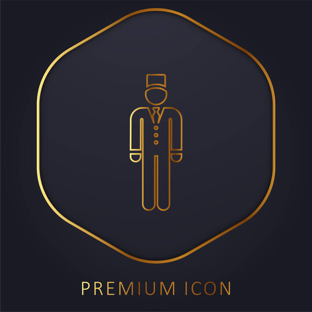 Bell Boy ligne d'or logo premium ou icône - Vecteur, image