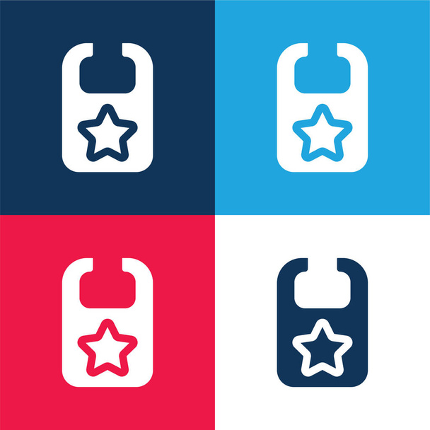 Set di icone minimali a quattro colori blu e rosso pettorina - Vettoriali, immagini