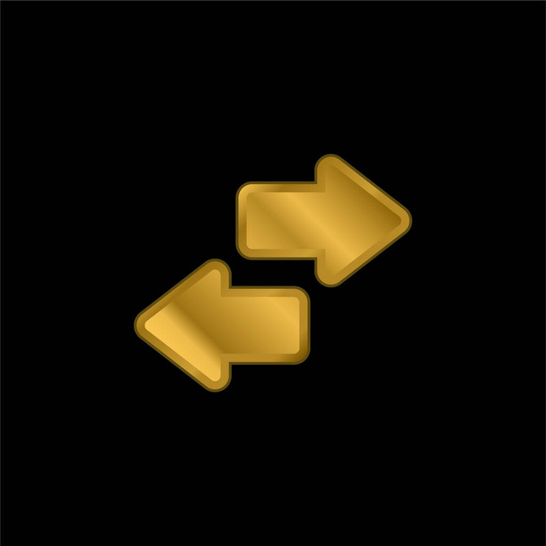 Стрілки з золотим покриттям металева піктограма або вектор логотипу
 - Вектор, зображення