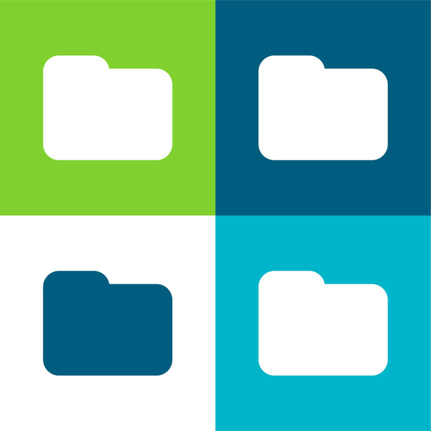 Forma della cartella nera per l'interfaccia Set di icone minime a quattro colori piatto - Vettoriali, immagini