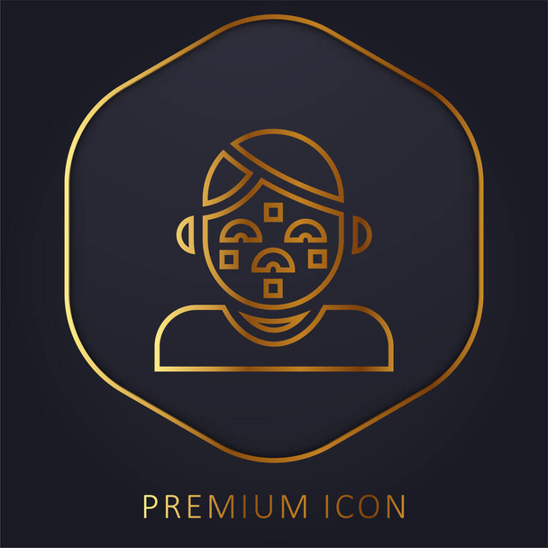 Acne golden line premium logo or icon - Vector, Image