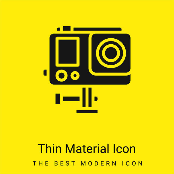 Action Camera minimal bright yellow material icon - Vector, Image