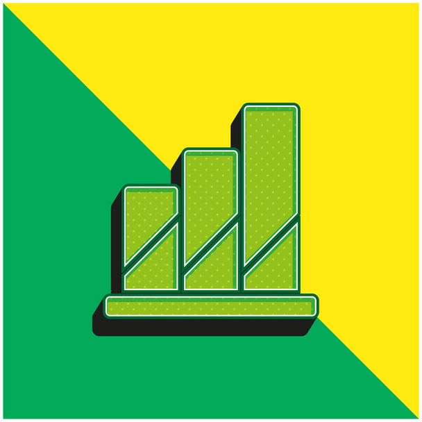 Analytics Green and yellow modern 3d vector icon logo - Vector, Image