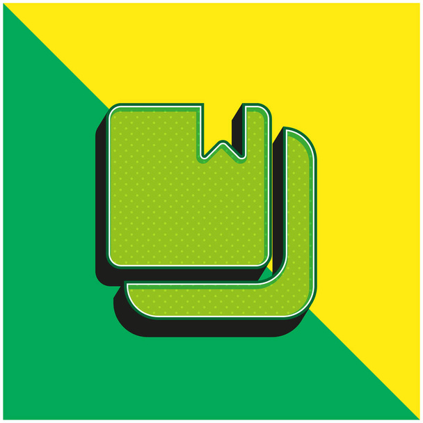 Βιβλία με σελιδοδείκτη Πράσινο και κίτρινο σύγχρονο 3d διάνυσμα λογότυπο εικονίδιο - Διάνυσμα, εικόνα