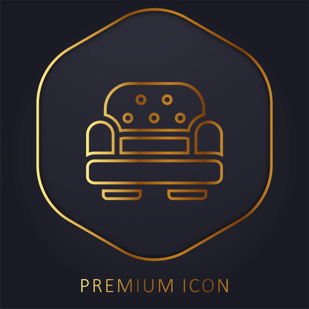 Karosszék arany vonal prémium logó vagy ikon - Vektor, kép