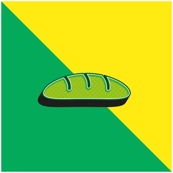 Pane Logo moderno dell'icona vettoriale 3d verde e giallo - Vettoriali, immagini