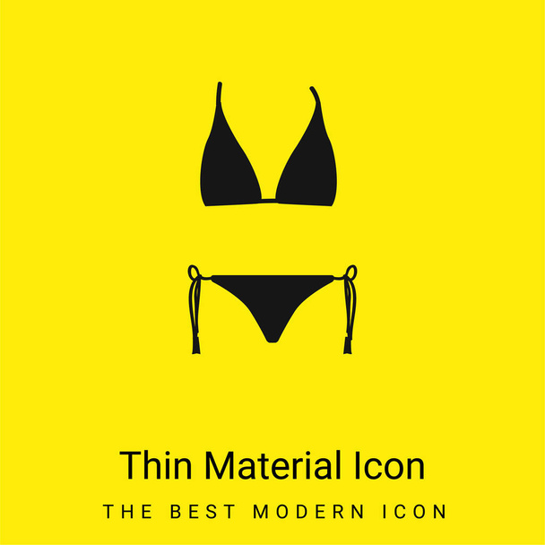 Форма бикини минимальная ярко-желтая иконка материала - Вектор,изображение