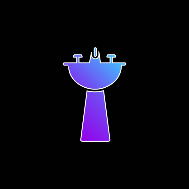 Torneira de banheiro ícone de vetor gradiente azul - Vetor, Imagem