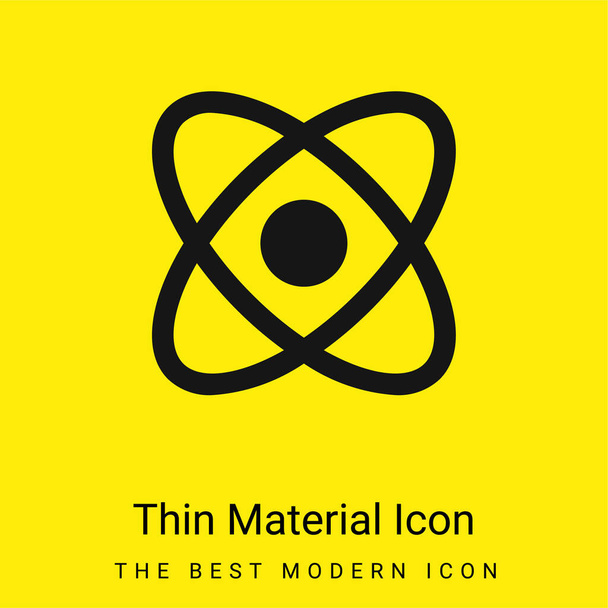 Atom icona materiale giallo brillante minimo - Vettoriali, immagini