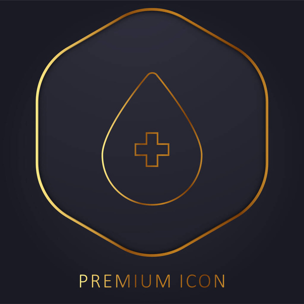 Sangre línea dorada logotipo premium o icono - Vector, Imagen