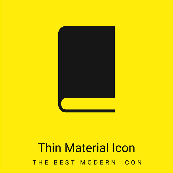Libro cerrado con cubierta negra mínimo icono de material amarillo brillante - Vector, Imagen