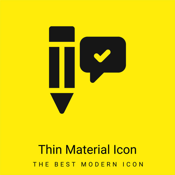 Akkoord minimale helder geel materiaal icoon - Vector, afbeelding