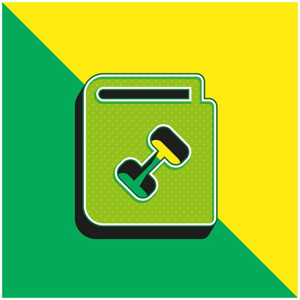 Könyv Zöld és sárga modern 3D vektor ikon logó - Vektor, kép