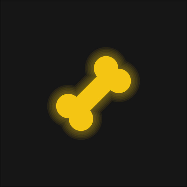 Ícone de néon brilhante amarelo ósseo - Vetor, Imagem
