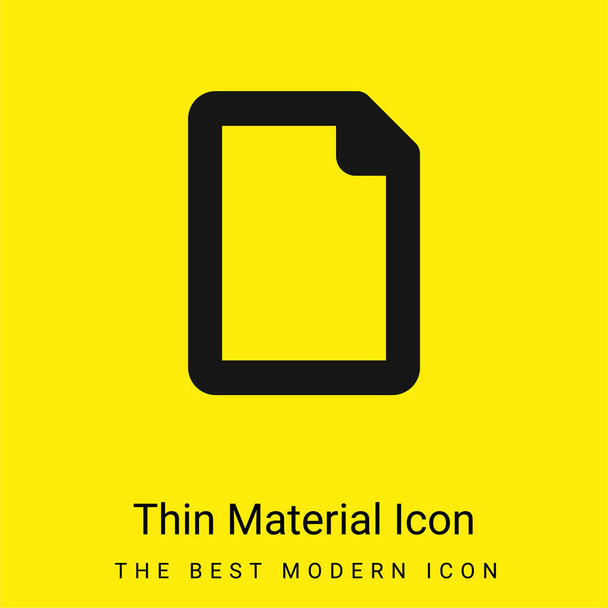 Blank File minimal bright yellow material icon - Vector, Image