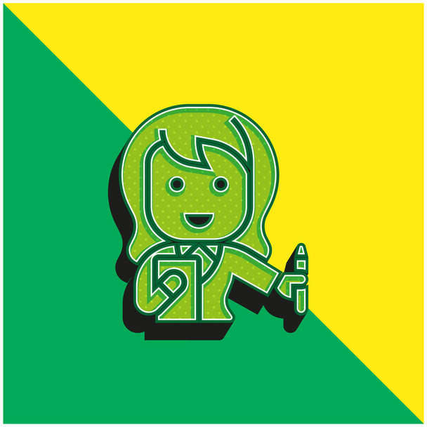 Accountant Groen en geel modern 3D vector pictogram logo - Vector, afbeelding