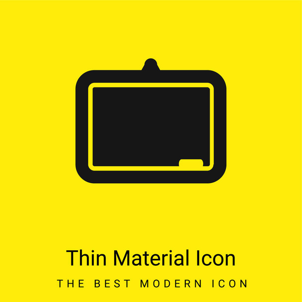 Blackboard minimaal helder geel materiaal icoon - Vector, afbeelding