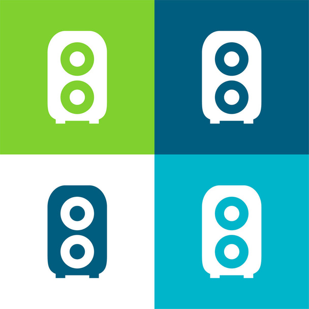 Amplificación de audio Conjunto de iconos mínimo de cuatro colores - Vector, imagen