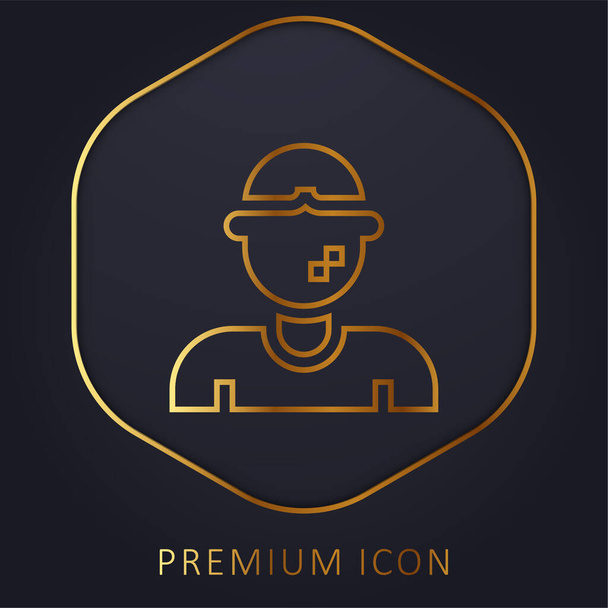 Allergie gouden lijn premium logo of pictogram - Vector, afbeelding