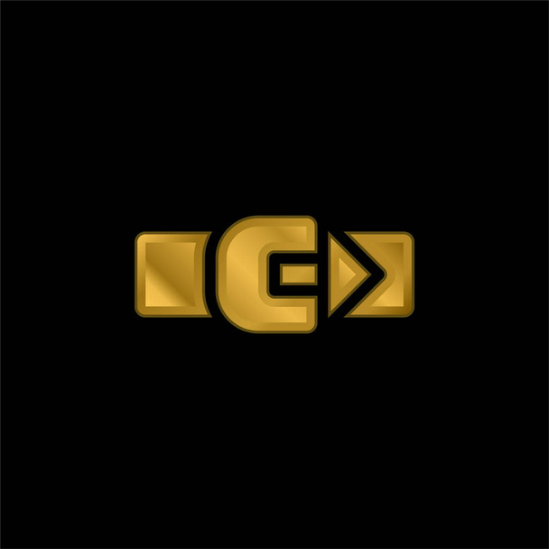 Belt gold plated metalic icon or logo vector - Vector, Image
