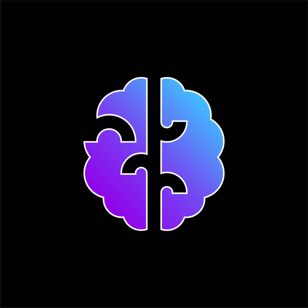 Icône vectorielle gradient bleu cerveau - Vecteur, image