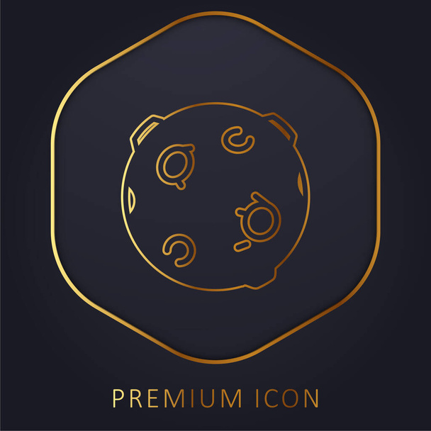 Μαύρη μπάλα με κύκλους χρυσή γραμμή premium λογότυπο ή εικονίδιο - Διάνυσμα, εικόνα