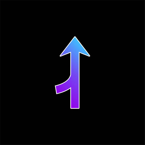 Arrow Merge Symbol blue gradient vector icon - Vector, Image
