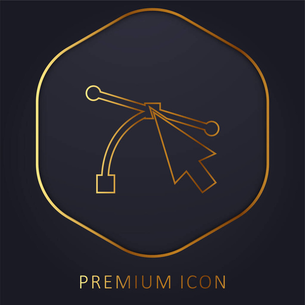 Arrow Pointing At Connector Lines golden line premium logo or icon - Vector, Image