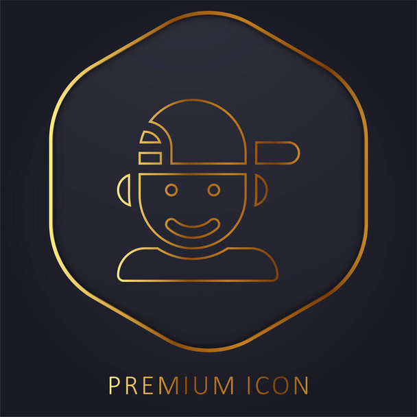 Chłopiec złota linia logo premium lub ikona - Wektor, obraz