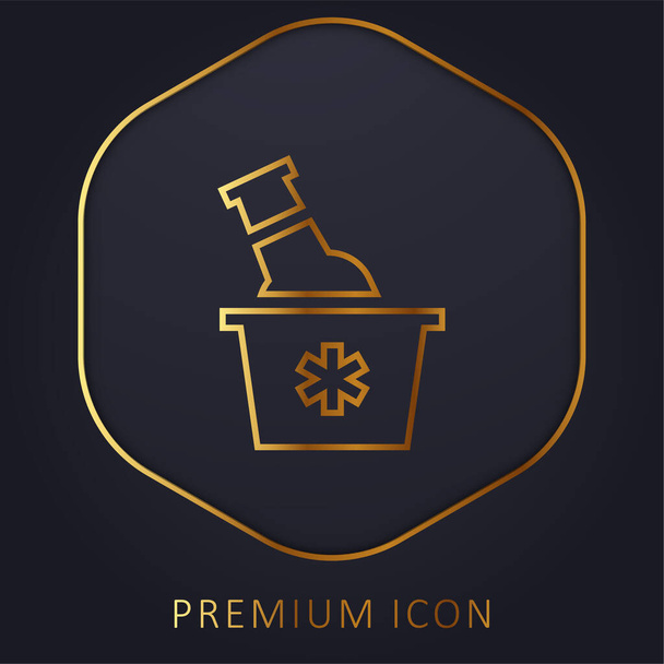 Логотип или иконка золотой линии пива - Вектор,изображение