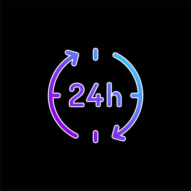 Icône vectorielle dégradé bleu 24 heures - Vecteur, image