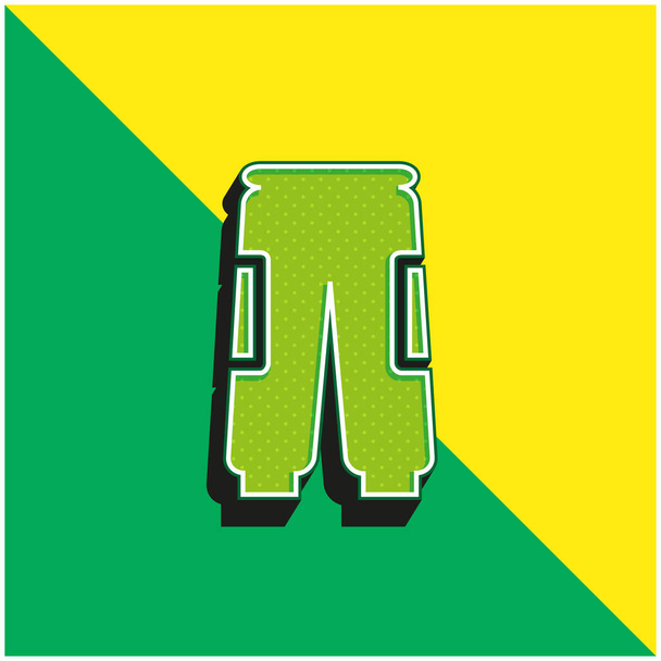 Bag Pants Green and yellow modern 3d vector icon logo - Vector, Image