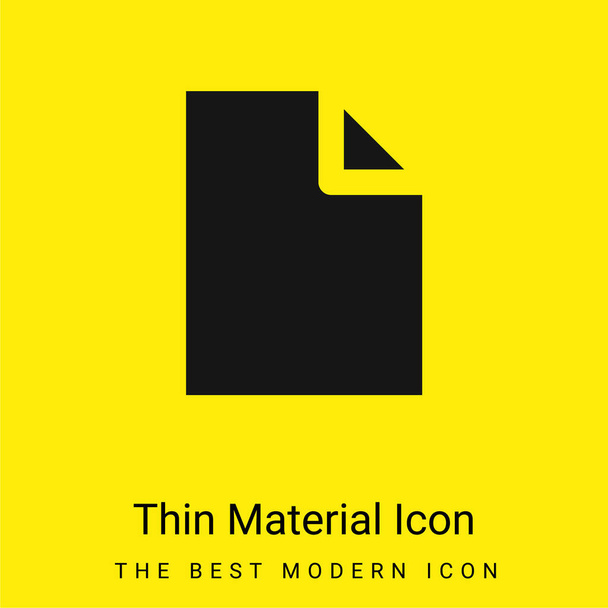 Document vierge icône minimale de matériau jaune vif - Vecteur, image