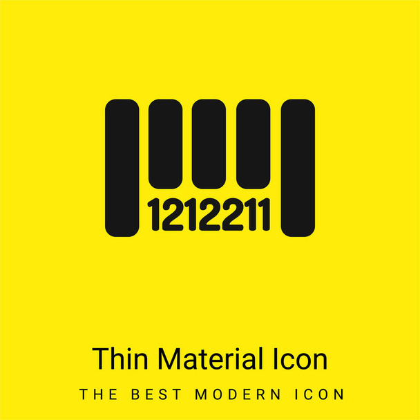 Code à barres minime icône de matériau jaune vif - Vecteur, image