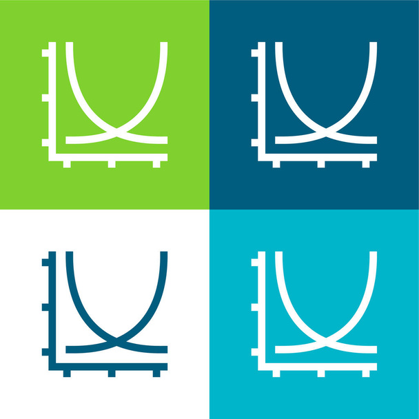 Set di icone minime a quattro colori Axis Flat - Vettoriali, immagini